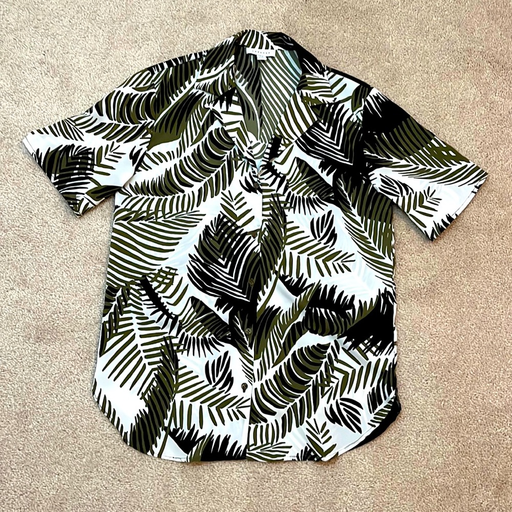 Topshop Print Button-down Blouse